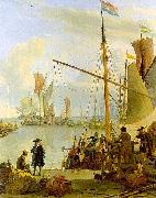 Ludolf Backhuysen The Y at Amsterdam, seen from the Mosselsteiger (mussel pier). oil painting